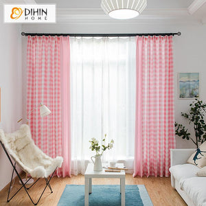 DIHIN HOME Fashion Pinck Color Spliced Curtains,Blackout Grommet Window Curtain for Living Room ,52x63-inch,1 Panel Roman Shades Curtains Window Blinds custom curtains blackout curtains curtains for living room sheer curtains curtain fabric linen curtains kitchen curtains velvet curtains pinch pleat curtains bay window curtains outdoor curtains pleated curtains floral curtains dining room curtains kitchen valances drapes for bedroom patio curtains nursery curtains grommet curtains