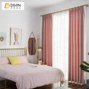 DIHIN HOME Fashion Pink Twill Jacquard,Blackout Grommet Window Curtain for Living Room ,52x63-inch,1 Panel Roman Shades Curtains Window Blinds custom curtains blackout curtains curtains for living room sheer curtains curtain fabric linen curtains kitchen curtains velvet curtains pinch pleat curtains bay window curtains outdoor curtains pleated curtains floral curtains dining room curtains kitchen valances drapes for bedroom patio curtains nursery curtains grommet curtains
