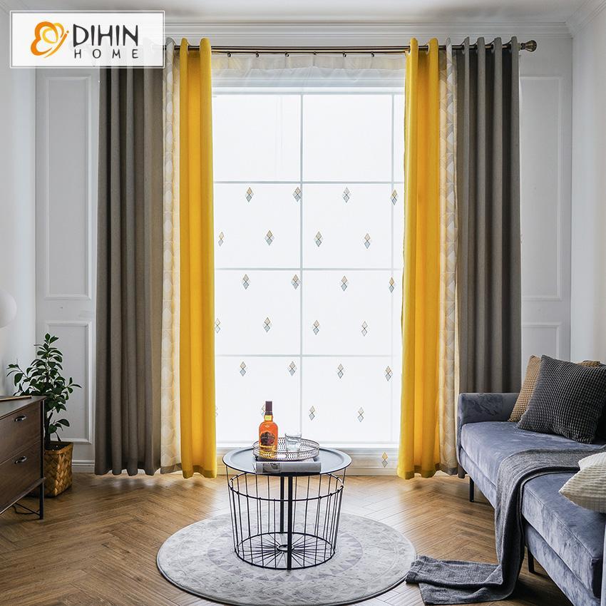 DIHIN HOME Fashion Triangle Embroidered,Blackout Grommet Window Curtain for Living Room ,52x63-inch,1 Panel Roman Shades Curtains Window Blinds custom curtains blackout curtains curtains for living room sheer curtains curtain fabric linen curtains kitchen curtains velvet curtains pinch pleat curtains bay window curtains outdoor curtains pleated curtains floral curtains dining room curtains kitchen valances drapes for bedroom patio curtains nursery curtains grommet curtains