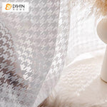 DIHIN HOME Fashion White Houndstooth Embroideried Sheer Curtains,Grommet Window Curtain for Living Room ,52x63-inch,1 Panel Roman Shades Curtains Window Blinds custom curtains blackout curtains curtains for living room sheer curtains curtain fabric linen curtains kitchen curtains velvet curtains pinch pleat curtains bay window curtains outdoor curtains pleated curtains floral curtains dining room curtains kitchen valances drapes for bedroom patio curtains nursery curtains grommet curtains