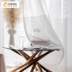 DIHIN HOME Fashion White Houndstooth Embroideried Sheer Curtains,Grommet Window Curtain for Living Room ,52x63-inch,1 Panel Roman Shades Curtains Window Blinds custom curtains blackout curtains curtains for living room sheer curtains curtain fabric linen curtains kitchen curtains velvet curtains pinch pleat curtains bay window curtains outdoor curtains pleated curtains floral curtains dining room curtains kitchen valances drapes for bedroom patio curtains nursery curtains grommet curtains