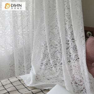 DIHIN HOME Fashion White Jacquard,Sheer Curtain, Grommet Window Curtain for Living Room ,52x63-inch,1 Panel Roman Shades Curtains Window Blinds custom curtains blackout curtains curtains for living room sheer curtains curtain fabric linen curtains kitchen curtains velvet curtains pinch pleat curtains bay window curtains outdoor curtains pleated curtains floral curtains dining room curtains kitchen valances drapes for bedroom patio curtains nursery curtains grommet curtains