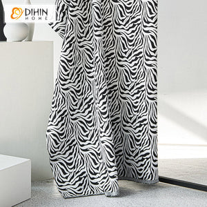 DIHIN HOME Fashion Zebra Pattern Jacquard,Blackout Grommet Window Curtain for Living Room ,52x63-inch,1 Panel Roman Shades Curtains Window Blinds custom curtains blackout curtains curtains for living room sheer curtains curtain fabric linen curtains kitchen curtains velvet curtains pinch pleat curtains bay window curtains outdoor curtains pleated curtains floral curtains dining room curtains kitchen valances drapes for bedroom patio curtains nursery curtains grommet curtains