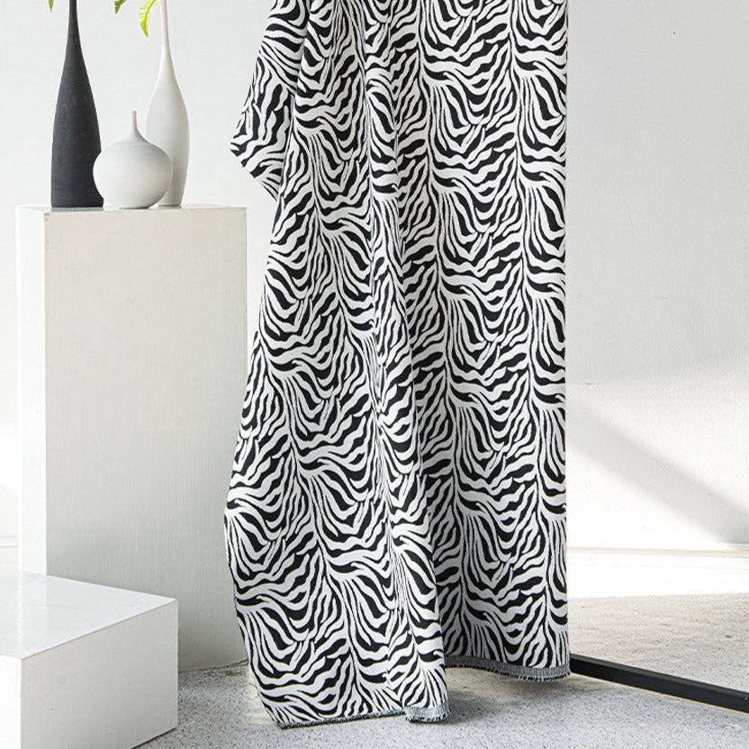 DIHIN HOME Fashion Zebra Pattern Jacquard,Blackout Grommet Window Curtain for Living Room ,52x63-inch,1 Panel Roman Shades Curtains Window Blinds custom curtains blackout curtains curtains for living room sheer curtains curtain fabric linen curtains kitchen curtains velvet curtains pinch pleat curtains bay window curtains outdoor curtains pleated curtains floral curtains dining room curtains kitchen valances drapes for bedroom patio curtains nursery curtains grommet curtains