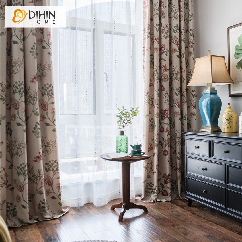 DIHIN HOME Flowers about to Blossom Printed,Blackout Grommet Window Curtain for Living Room ,52x63-inch,1 Panel Roman Shades Curtains Window Blinds custom curtains blackout curtains curtains for living room sheer curtains curtain fabric linen curtains kitchen curtains velvet curtains pinch pleat curtains bay window curtains outdoor curtains pleated curtains floral curtains dining room curtains kitchen valances drapes for bedroom patio curtains nursery curtains grommet curtains