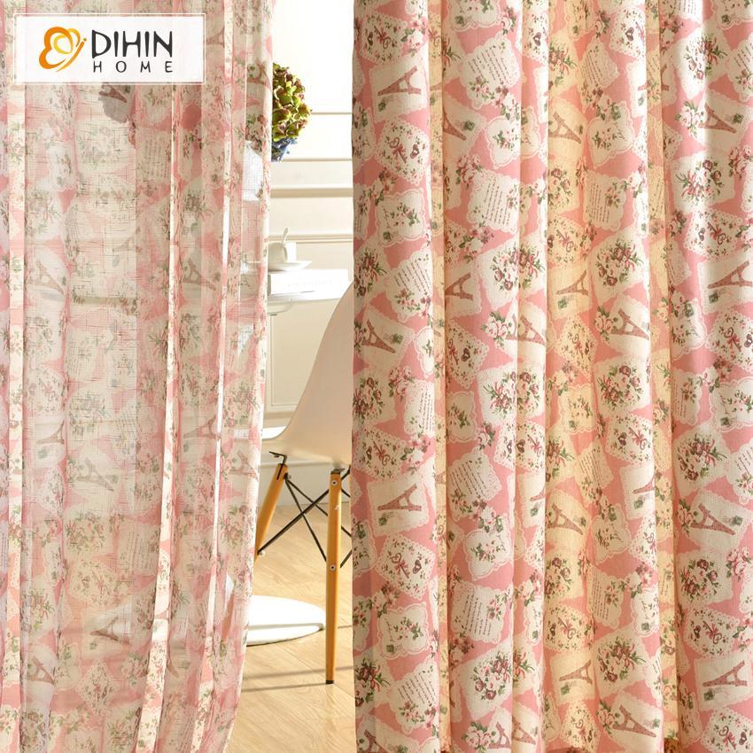 DIHIN HOME Flowers and Letters Printed,Blackout Grommet Window Curtain for Living Room ,52x63-inch,1 Pane Roman Shades Curtains Window Blinds custom curtains blackout curtains curtains for living room sheer curtains curtain fabric linen curtains kitchen curtains velvet curtains pinch pleat curtains bay window curtains outdoor curtains pleated curtains floral curtains dining room curtains kitchen valances drapes for bedroom patio curtains nursery curtains grommet curtains