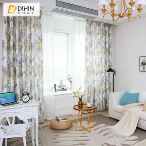 DIHIN HOME Flowers Grey Leaves Printed,Blackout Grommet Window Curtain for Living Room ,52x63-inch,1 Panel Roman Shades Curtains Window Blinds custom curtains blackout curtains curtains for living room sheer curtains curtain fabric linen curtains kitchen curtains velvet curtains pinch pleat curtains bay window curtains outdoor curtains pleated curtains floral curtains dining room curtains kitchen valances drapes for bedroom patio curtains nursery curtains grommet curtains