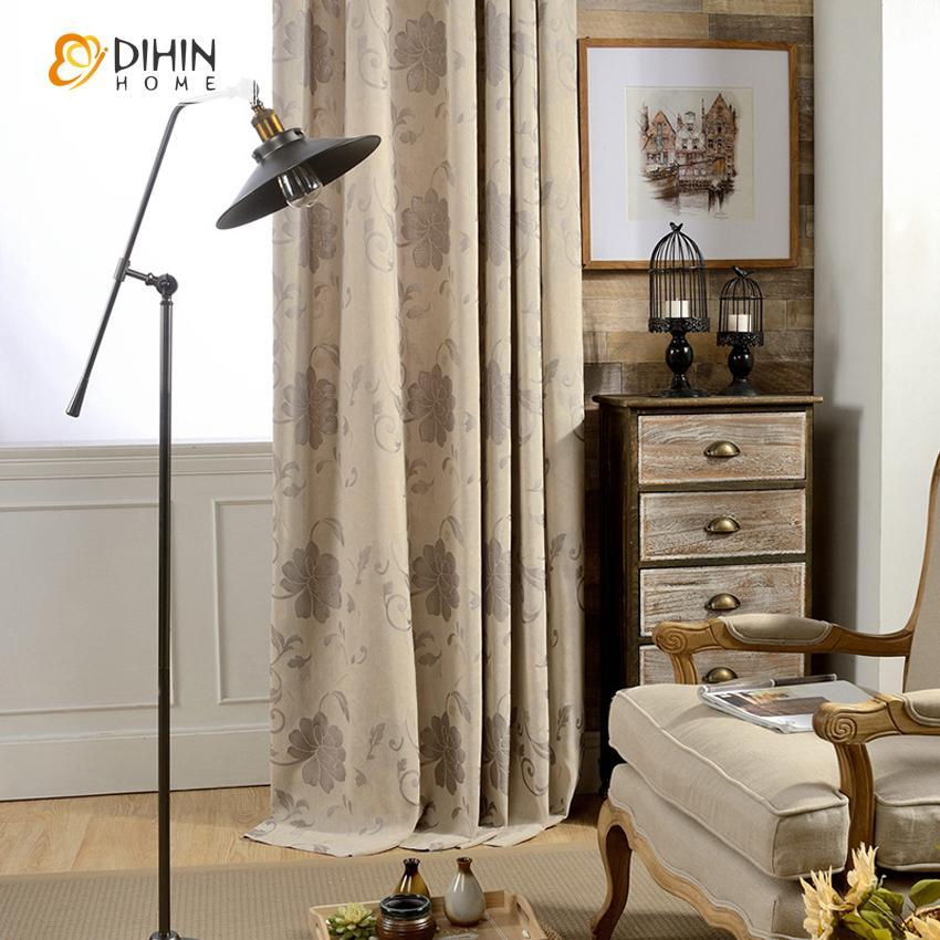 DIHIN HOME Flowers Like Lotus Leaf Embroidered,Blackout Grommet Window Curtain for Living Room ,52x63-inch,1 Panel Roman Shades Curtains Window Blinds custom curtains blackout curtains curtains for living room sheer curtains curtain fabric linen curtains kitchen curtains velvet curtains pinch pleat curtains bay window curtains outdoor curtains pleated curtains floral curtains dining room curtains kitchen valances drapes for bedroom patio curtains nursery curtains grommet curtains