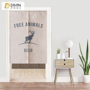 DIHIN HOME Free Animals Printed Japanese Noren Doorway Curtain Tapestry,Cotton Linen,Door Way Curtain Door Hanging Tapestry,33.5''Wx59''L,1 Panel Roman Shades Window Curtains Curtains Window Blinds Curtains Drapes linen drapery curtains and drapes windows drapes custom curtains blackout curtains curtains for living room window shades sheer curtains curtain fabric window treatments custom drapery