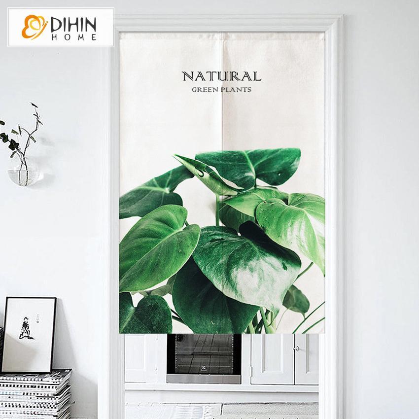 DIHIN HOME Fresh Plants Printed Japanese Noren Doorway Curtain Tapestry,Cotton Linen,Door Way Curtain Door Hanging Tapestry,33.5''Wx59''L,1 Panel Roman Shades Window Curtains Curtains Window Blinds Curtains Drapes linen drapery curtains and drapes windows drapes custom curtains blackout curtains curtains for living room window shades sheer curtains curtain fabric window treatments custom drapery