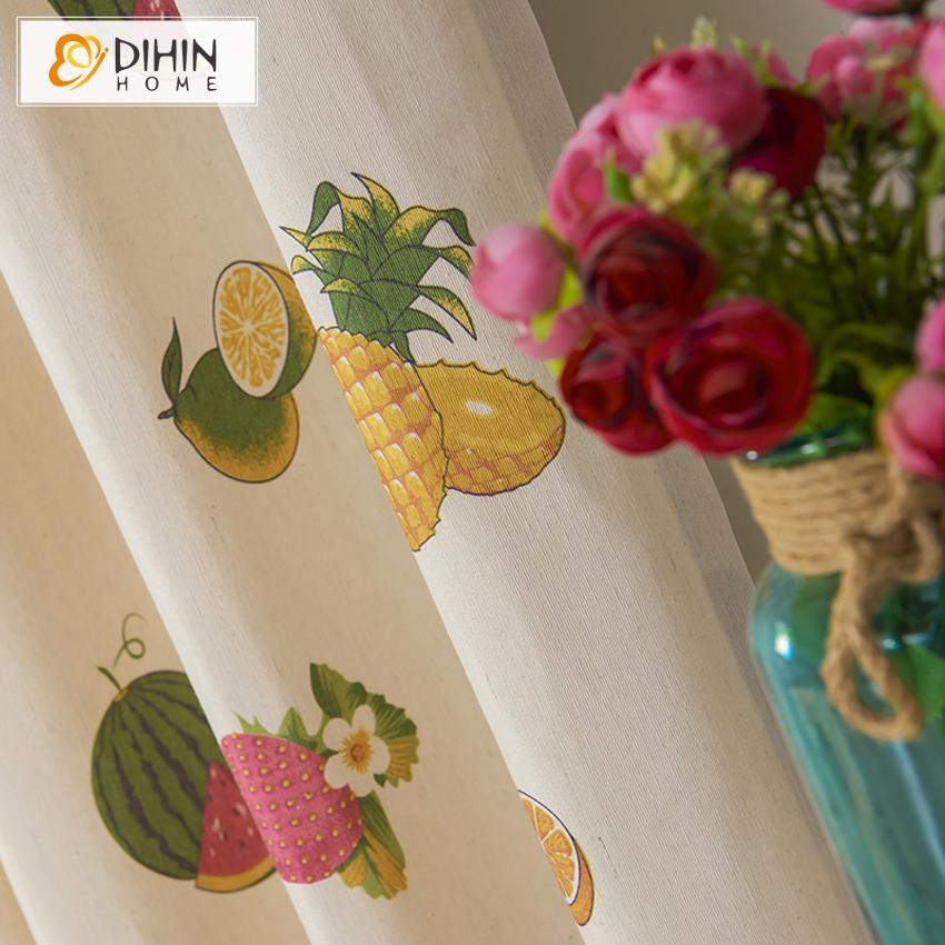 DIHIN HOME Fruit Printed,Blackout Grommet Window Curtain for Living Room ,52x63-inch,1 Panel Roman Shades Curtains Window Blinds custom curtains blackout curtains curtains for living room sheer curtains curtain fabric linen curtains kitchen curtains velvet curtains pinch pleat curtains bay window curtains outdoor curtains pleated curtains floral curtains dining room curtains kitchen valances drapes for bedroom patio curtains nursery curtains grommet curtains