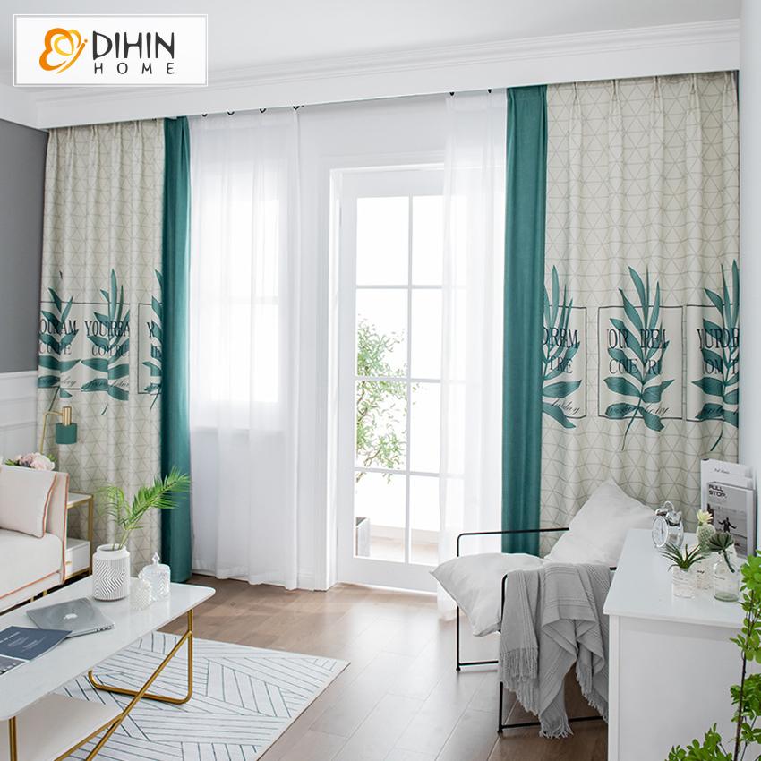 DIHIN HOME Garden Big Banana Leaves Printed,Blackout Grommet Window Curtain for Living Room ,52x63-inch,1 Panel Roman Shades Curtains Window Blinds custom curtains blackout curtains curtains for living room sheer curtains curtain fabric linen curtains kitchen curtains velvet curtains pinch pleat curtains bay window curtains outdoor curtains pleated curtains floral curtains dining room curtains kitchen valances drapes for bedroom patio curtains nursery curtains grommet curtains