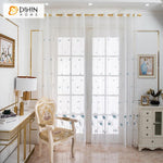 DIHIN HOME Garden Blue Flowers Emboridered,Sheer Curtain,Grommet Window Curtain for Living Room ,52x63-inch,1 Panel Roman Shades Curtains Window Blinds custom curtains blackout curtains curtains for living room sheer curtains curtain fabric linen curtains kitchen curtains velvet curtains pinch pleat curtains bay window curtains outdoor curtains pleated curtains floral curtains dining room curtains kitchen valances drapes for bedroom patio curtains nursery curtains grommet curtains