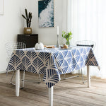 DIHIN HOME Garden Blue Ginkgo Printed Tablecloth For Rectangle Tables,Custom Washed Linen Tablecloth,Handmade Rectangle Table Cover Roman Shades Curtains Window Blinds custom curtains blackout curtains curtains for living room sheer curtains curtain fabric linen curtains kitchen curtains velvet curtains pinch pleat curtains bay window curtains outdoor curtains pleated curtains floral curtains dining room curtains kitchen valances drapes for bedroom patio curtains nursery curtains grommet curtains