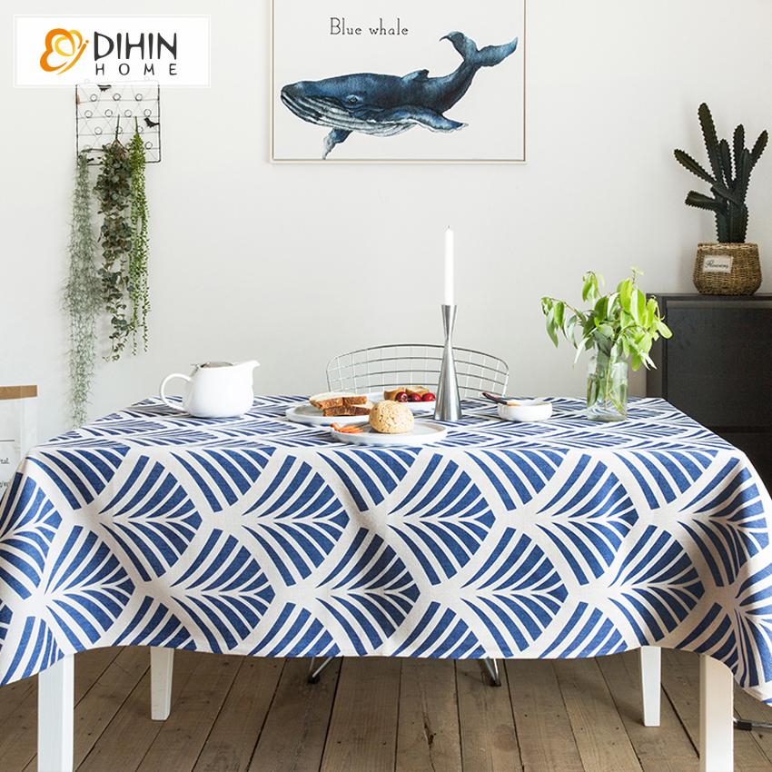 DIHIN HOME Garden Blue Ginkgo Printed Tablecloth For Rectangle Tables,Custom Washed Linen Tablecloth,Handmade Rectangle Table Cover Roman Shades Curtains Window Blinds custom curtains blackout curtains curtains for living room sheer curtains curtain fabric linen curtains kitchen curtains velvet curtains pinch pleat curtains bay window curtains outdoor curtains pleated curtains floral curtains dining room curtains kitchen valances drapes for bedroom patio curtains nursery curtains grommet curtains