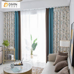 DIHIN HOME Garden Coffee Blue Fabric Leaves Printed,Blackout Grommet Window Curtain for Living Room ,52x63-inch,1 Panel Roman Shades Curtains Window Blinds custom curtains blackout curtains curtains for living room sheer curtains curtain fabric linen curtains kitchen curtains velvet curtains pinch pleat curtains bay window curtains outdoor curtains pleated curtains floral curtains dining room curtains kitchen valances drapes for bedroom patio curtains nursery curtains grommet curtains