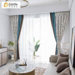 DIHIN HOME Garden Coffee Blue Fabric Leaves Printed,Blackout Grommet Window Curtain for Living Room ,52x63-inch,1 Panel Roman Shades Curtains Window Blinds custom curtains blackout curtains curtains for living room sheer curtains curtain fabric linen curtains kitchen curtains velvet curtains pinch pleat curtains bay window curtains outdoor curtains pleated curtains floral curtains dining room curtains kitchen valances drapes for bedroom patio curtains nursery curtains grommet curtains