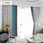 DIHIN HOME Garden Coffee Blue Fabric Leaves Printed,Blackout Grommet Window Curtain for Living Room ,52x63-inch,1 Panel Roman Shades Curtains Window Blinds custom curtains blackout curtains curtains for living room sheer curtains curtain fabric linen curtains kitchen curtains velvet curtains pinch pleat curtains bay window curtains outdoor curtains pleated curtains floral curtains dining room curtains kitchen valances drapes for bedroom patio curtains nursery curtains grommet curtains
