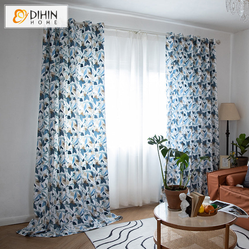 DIHIN HOME Garden Colorful Leaves Printed Curtains,Blackout Grommet Window Curtain for Living Room ,52x63-inch,1 Panel Roman Shades Curtains Window Blinds custom curtains blackout curtains curtains for living room sheer curtains curtain fabric linen curtains kitchen curtains velvet curtains pinch pleat curtains bay window curtains outdoor curtains pleated curtains floral curtains dining room curtains kitchen valances drapes for bedroom patio curtains nursery curtains grommet curtains