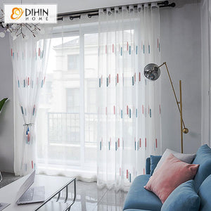 DIHIN HOME Garden Embroidery Window Screening ,Sheer Curtain, Grommet Window Curtain for Living Room ,52x63-inch,1 Panel Roman Shades Curtains Window Blinds custom curtains blackout curtains curtains for living room sheer curtains curtain fabric linen curtains kitchen curtains velvet curtains pinch pleat curtains bay window curtains outdoor curtains pleated curtains floral curtains dining room curtains kitchen valances drapes for bedroom patio curtains nursery curtains grommet curtains