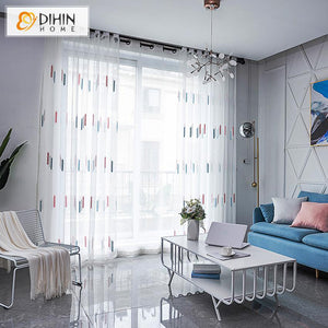 DIHIN HOME Garden Embroidery Window Screening ,Sheer Curtain, Grommet Window Curtain for Living Room ,52x63-inch,1 Panel Roman Shades Curtains Window Blinds custom curtains blackout curtains curtains for living room sheer curtains curtain fabric linen curtains kitchen curtains velvet curtains pinch pleat curtains bay window curtains outdoor curtains pleated curtains floral curtains dining room curtains kitchen valances drapes for bedroom patio curtains nursery curtains grommet curtains