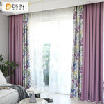 DIHIN HOME Garden Flower Spliced Curtains，Blackout Grommet Window Curtain for Living Room ,52x63-inch,1 Panel Roman Shades Curtains Window Blinds custom curtains blackout curtains curtains for living room sheer curtains curtain fabric linen curtains kitchen curtains velvet curtains pinch pleat curtains bay window curtains outdoor curtains pleated curtains floral curtains dining room curtains kitchen valances drapes for bedroom patio curtains nursery curtains grommet curtains