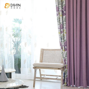 DIHIN HOME Garden Flower Spliced Curtains，Blackout Grommet Window Curtain for Living Room ,52x63-inch,1 Panel Roman Shades Curtains Window Blinds custom curtains blackout curtains curtains for living room sheer curtains curtain fabric linen curtains kitchen curtains velvet curtains pinch pleat curtains bay window curtains outdoor curtains pleated curtains floral curtains dining room curtains kitchen valances drapes for bedroom patio curtains nursery curtains grommet curtains