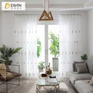 DIHIN HOME Garden Flowers Embroidered Sheer Curtain, Grommet Window Curtain for Living Room ,52x63-inch,1 Panel Roman Shades Curtains Window Blinds custom curtains blackout curtains curtains for living room sheer curtains curtain fabric linen curtains kitchen curtains velvet curtains pinch pleat curtains bay window curtains outdoor curtains pleated curtains floral curtains dining room curtains kitchen valances drapes for bedroom patio curtains nursery curtains grommet curtains