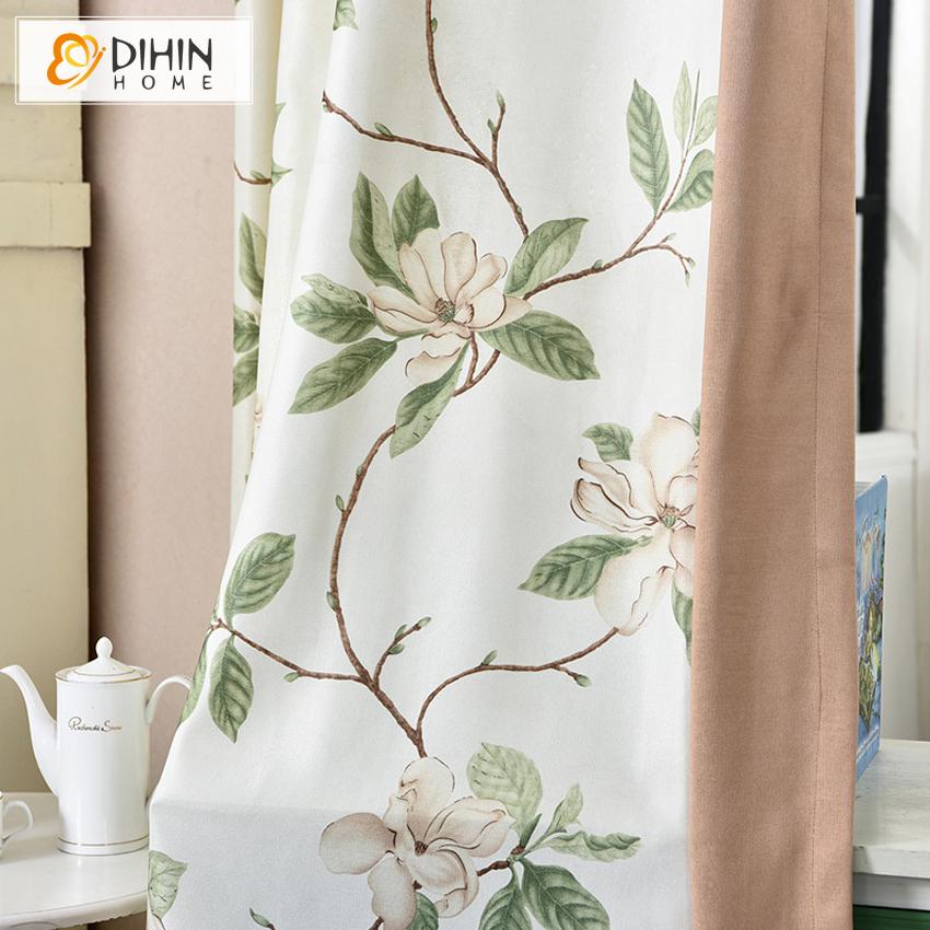 DIHIN HOME Garden Flowers Printed,Blackout Grommet Window Curtain for Living Room ,52x63-inch,1 Panel Roman Shades Curtains Window Blinds custom curtains blackout curtains curtains for living room sheer curtains curtain fabric linen curtains kitchen curtains velvet curtains pinch pleat curtains bay window curtains outdoor curtains pleated curtains floral curtains dining room curtains kitchen valances drapes for bedroom patio curtains nursery curtains grommet curtains