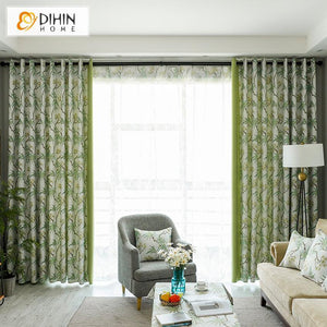 DIHIN HOME Garden Green Color Spliced Curtains，Blackout Grommet Window Curtain for Living Room ,52x63-inch,1 Panel Roman Shades Curtains Window Blinds custom curtains blackout curtains curtains for living room sheer curtains curtain fabric linen curtains kitchen curtains velvet curtains pinch pleat curtains bay window curtains outdoor curtains pleated curtains floral curtains dining room curtains kitchen valances drapes for bedroom patio curtains nursery curtains grommet curtains
