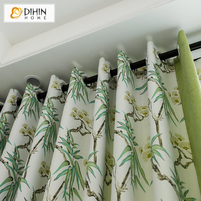 DIHIN HOME Garden Green Color Spliced Curtains，Blackout Grommet Window Curtain for Living Room ,52x63-inch,1 Panel Roman Shades Curtains Window Blinds custom curtains blackout curtains curtains for living room sheer curtains curtain fabric linen curtains kitchen curtains velvet curtains pinch pleat curtains bay window curtains outdoor curtains pleated curtains floral curtains dining room curtains kitchen valances drapes for bedroom patio curtains nursery curtains grommet curtains