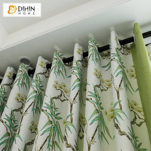 DIHIN HOME Garden Green Color Spliced Curtains，Blackout Grommet Window Curtain for Living Room ,52x63-inch,1 Panel Roman Shades Curtains Window Blinds custom curtains blackout curtains curtains for living room sheer curtains curtain fabric linen curtains kitchen curtains velvet curtains pinch pleat curtains bay window curtains outdoor curtains pleated curtains floral curtains dining room curtains kitchen valances drapes for bedroom patio curtains nursery curtains grommet curtains