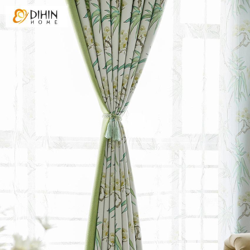 DIHIN HOME Garden Green Color Spliced Curtains，Blackout Grommet Window Curtain for Living Room ,52x63-inch,1 Panel Roman Shades Curtains Window Blinds custom curtains blackout curtains curtains for living room sheer curtains curtain fabric linen curtains kitchen curtains velvet curtains pinch pleat curtains bay window curtains outdoor curtains pleated curtains floral curtains dining room curtains kitchen valances drapes for bedroom patio curtains nursery curtains grommet curtains