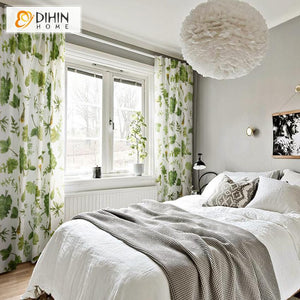 DIHIN HOME Garden Green Leaves Printed Curtains ,Blackout Grommet Window Curtain for Living Room ,52x63-inch,1 Panel Roman Shades Curtains Window Blinds custom curtains blackout curtains curtains for living room sheer curtains curtain fabric linen curtains kitchen curtains velvet curtains pinch pleat curtains bay window curtains outdoor curtains pleated curtains floral curtains dining room curtains kitchen valances drapes for bedroom patio curtains nursery curtains grommet curtains