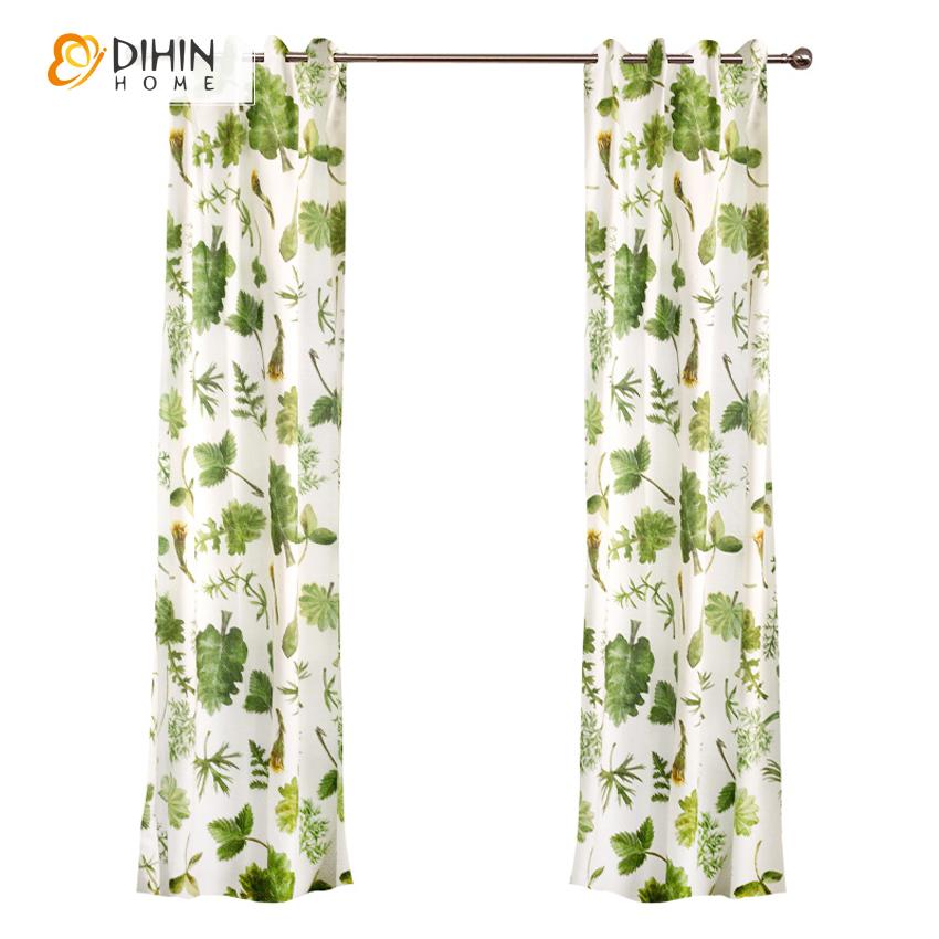 DIHIN HOME Garden Green Leaves Printed Curtains ,Blackout Grommet Window Curtain for Living Room ,52x63-inch,1 Panel Roman Shades Curtains Window Blinds custom curtains blackout curtains curtains for living room sheer curtains curtain fabric linen curtains kitchen curtains velvet curtains pinch pleat curtains bay window curtains outdoor curtains pleated curtains floral curtains dining room curtains kitchen valances drapes for bedroom patio curtains nursery curtains grommet curtains