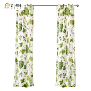 DIHIN HOME Garden Green Leaves Printed Curtains ,Blackout Grommet Window Curtain for Living Room ,52x63-inch,1 Panel Roman Shades Curtains Window Blinds custom curtains blackout curtains curtains for living room sheer curtains curtain fabric linen curtains kitchen curtains velvet curtains pinch pleat curtains bay window curtains outdoor curtains pleated curtains floral curtains dining room curtains kitchen valances drapes for bedroom patio curtains nursery curtains grommet curtains