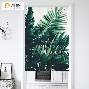 DIHIN HOME Garden Green Leaves Printed Japanese Noren Doorway Curtain Tapestry,Cotton Linen,Door Way Curtain Door Hanging Tapestry,33.5''Wx59''L,1 Panel Roman Shades Window Curtains Curtains Window Blinds Curtains Drapes linen drapery curtains and drapes windows drapes custom curtains blackout curtains curtains for living room window shades sheer curtains curtain fabric window treatments custom drapery