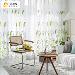 DIHIN HOME Garden Green Reeds Embroidered,Grommet Window Sheer Curtain for Living Room ,52x63-inch,1 Panel Roman Shades Curtains Window Blinds custom curtains blackout curtains curtains for living room sheer curtains curtain fabric linen curtains kitchen curtains velvet curtains pinch pleat curtains bay window curtains outdoor curtains pleated curtains floral curtains dining room curtains kitchen valances drapes for bedroom patio curtains nursery curtains grommet curtains