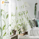 DIHIN HOME Garden Green Reeds Embroidered,Grommet Window Sheer Curtain for Living Room ,52x63-inch,1 Panel Roman Shades Curtains Window Blinds custom curtains blackout curtains curtains for living room sheer curtains curtain fabric linen curtains kitchen curtains velvet curtains pinch pleat curtains bay window curtains outdoor curtains pleated curtains floral curtains dining room curtains kitchen valances drapes for bedroom patio curtains nursery curtains grommet curtains