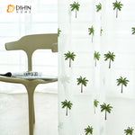 DIHIN HOME Garden Green Trees Emboridered,Sheer Curtain, Grommet Window Curtain for Living Room ,52x63-inch,1 Panel Roman Shades Curtains Window Blinds custom curtains blackout curtains curtains for living room sheer curtains curtain fabric linen curtains kitchen curtains velvet curtains pinch pleat curtains bay window curtains outdoor curtains pleated curtains floral curtains dining room curtains kitchen valances drapes for bedroom patio curtains nursery curtains grommet curtains