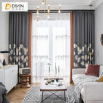 DIHIN HOME Garden Grey Ginkgo Spliced Curtains，Blackout Grommet Window Curtain for Living Room ,52x63-inch,1 Panel Roman Shades Curtains Window Blinds custom curtains blackout curtains curtains for living room sheer curtains curtain fabric linen curtains kitchen curtains velvet curtains pinch pleat curtains bay window curtains outdoor curtains pleated curtains floral curtains dining room curtains kitchen valances drapes for bedroom patio curtains nursery curtains grommet curtains