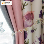 DIHIN HOME Garden Grey Pink Fabric Colorful Flowers Printed,Blackout Grommet Window Curtain for Living Room ,52x63-inch,1 Panel Roman Shades Curtains Window Blinds custom curtains blackout curtains curtains for living room sheer curtains curtain fabric linen curtains kitchen curtains velvet curtains pinch pleat curtains bay window curtains outdoor curtains pleated curtains floral curtains dining room curtains kitchen valances drapes for bedroom patio curtains nursery curtains grommet curtains