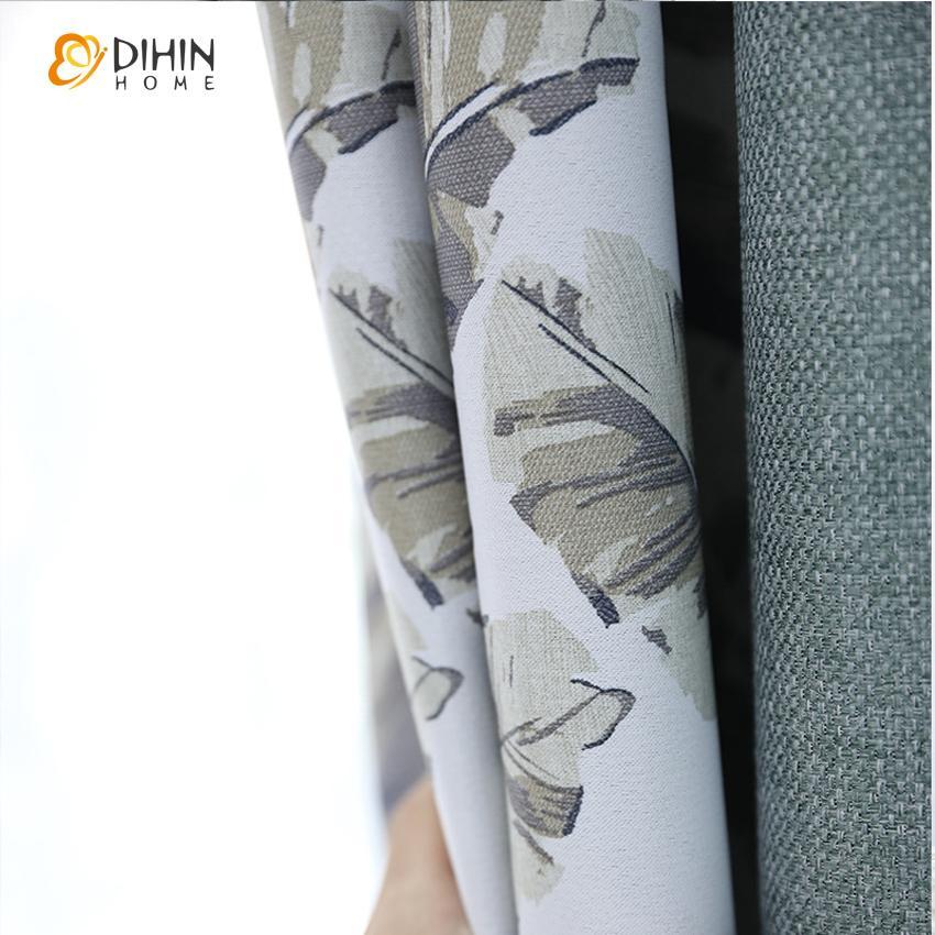 DIHIN HOME Garden Leaf Printed Curtains，Blackout Grommet Window Curtain for Living Room ,52x63-inch,1 Panel Roman Shades Curtains Window Blinds custom curtains blackout curtains curtains for living room sheer curtains curtain fabric linen curtains kitchen curtains velvet curtains pinch pleat curtains bay window curtains outdoor curtains pleated curtains floral curtains dining room curtains kitchen valances drapes for bedroom patio curtains nursery curtains grommet curtains