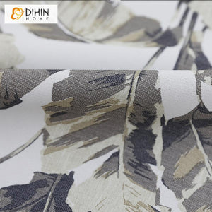 DIHIN HOME Garden Leaf Printed Curtains，Blackout Grommet Window Curtain for Living Room ,52x63-inch,1 Panel Roman Shades Curtains Window Blinds custom curtains blackout curtains curtains for living room sheer curtains curtain fabric linen curtains kitchen curtains velvet curtains pinch pleat curtains bay window curtains outdoor curtains pleated curtains floral curtains dining room curtains kitchen valances drapes for bedroom patio curtains nursery curtains grommet curtains