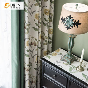 DIHIN HOME Garden Leaves High Quality Printed Curtains,Blackout Grommet Window Curtain for Living Room ,52x63-inch,1 Panel Roman Shades Curtains Window Blinds custom curtains blackout curtains curtains for living room sheer curtains curtain fabric linen curtains kitchen curtains velvet curtains pinch pleat curtains bay window curtains outdoor curtains pleated curtains floral curtains dining room curtains kitchen valances drapes for bedroom patio curtains nursery curtains grommet curtains