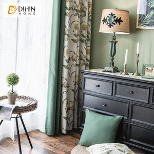 DIHIN HOME Garden Leaves High Quality Printed Curtains,Blackout Grommet Window Curtain for Living Room ,52x63-inch,1 Panel Roman Shades Curtains Window Blinds custom curtains blackout curtains curtains for living room sheer curtains curtain fabric linen curtains kitchen curtains velvet curtains pinch pleat curtains bay window curtains outdoor curtains pleated curtains floral curtains dining room curtains kitchen valances drapes for bedroom patio curtains nursery curtains grommet curtains