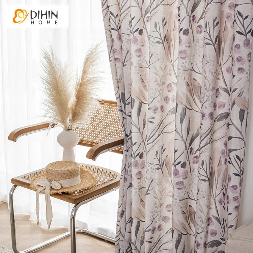 DIHIN HOME Garden Leaves Printed,Blackout Grommet Window Curtain for Living Room,1 Panel Roman Shades Curtains Window Blinds custom curtains blackout curtains curtains for living room sheer curtains curtain fabric linen curtains kitchen curtains velvet curtains pinch pleat curtains bay window curtains outdoor curtains pleated curtains floral curtains dining room curtains kitchen valances drapes for bedroom patio curtains nursery curtains grommet curtains