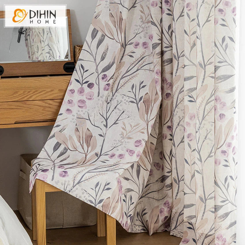 DIHIN HOME Garden Leaves Printed,Blackout Grommet Window Curtain for Living Room,1 Panel Roman Shades Curtains Window Blinds custom curtains blackout curtains curtains for living room sheer curtains curtain fabric linen curtains kitchen curtains velvet curtains pinch pleat curtains bay window curtains outdoor curtains pleated curtains floral curtains dining room curtains kitchen valances drapes for bedroom patio curtains nursery curtains grommet curtains