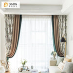 DIHIN HOME Garden Leaves Printed Spliced Curtains，Blackout Grommet Window Curtain for Living Room ,52x63-inch,1 Panel Roman Shades Curtains Window Blinds custom curtains blackout curtains curtains for living room sheer curtains curtain fabric linen curtains kitchen curtains velvet curtains pinch pleat curtains bay window curtains outdoor curtains pleated curtains floral curtains dining room curtains kitchen valances drapes for bedroom patio curtains nursery curtains grommet curtains
