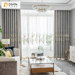 DIHIN HOME Garden Luxury Embroidered Valance ,Blackout Curtains Grommet Window Curtain for Living Room ,52x84-inch,1 Panel Roman Shades Curtains Window Blinds custom curtains blackout curtains curtains for living room sheer curtains curtain fabric linen curtains kitchen curtains velvet curtains pinch pleat curtains bay window curtains outdoor curtains pleated curtains floral curtains dining room curtains kitchen valances drapes for bedroom patio curtains nursery curtains grommet curtains